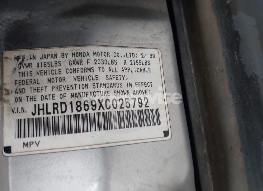 Photo 9 of 1999 Honda Cr-v EX (VIN JHLRD1869XC025792)