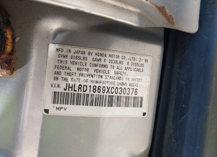 Photo 9 of 1999 Honda Cr-v EX (VIN JHLRD1869XC030376)