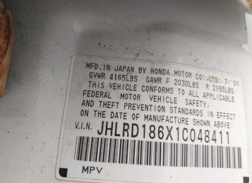 Photo 9 of 2001 Honda Cr-v EX (VIN JHLRD186X1C048411)