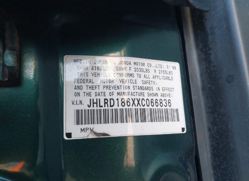 Photo 9 of 1999 Honda Cr-v EX (VIN JHLRD186XXC066836)