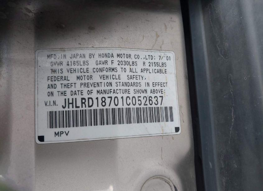 Photo 9 of 2001 Honda Cr-v SPECIAL EDITION (VIN JHLRD18701C052637)