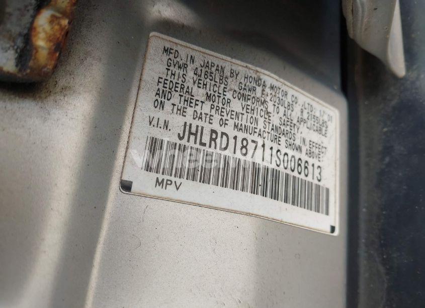 Photo 9 of 2001 Honda Cr-v SPECIAL EDITION (VIN JHLRD18711S006613)