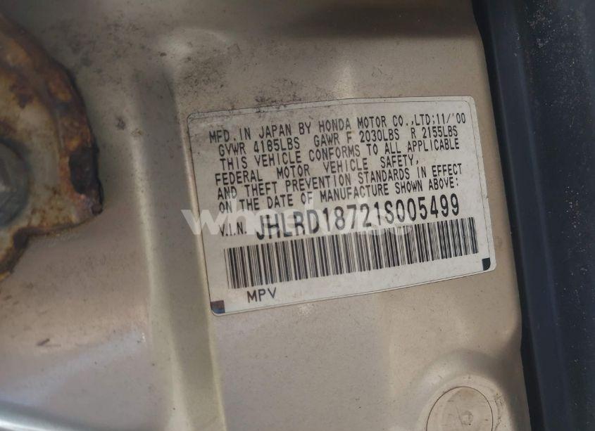 Photo 9 of 2001 Honda Cr-v SPECIAL EDITION (VIN JHLRD18721S005499)