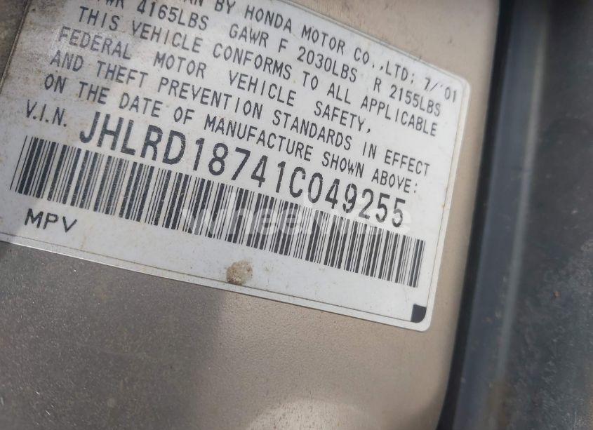 Photo 9 of 2001 Honda Cr-v SPECIAL EDITION (VIN JHLRD18741C049255)