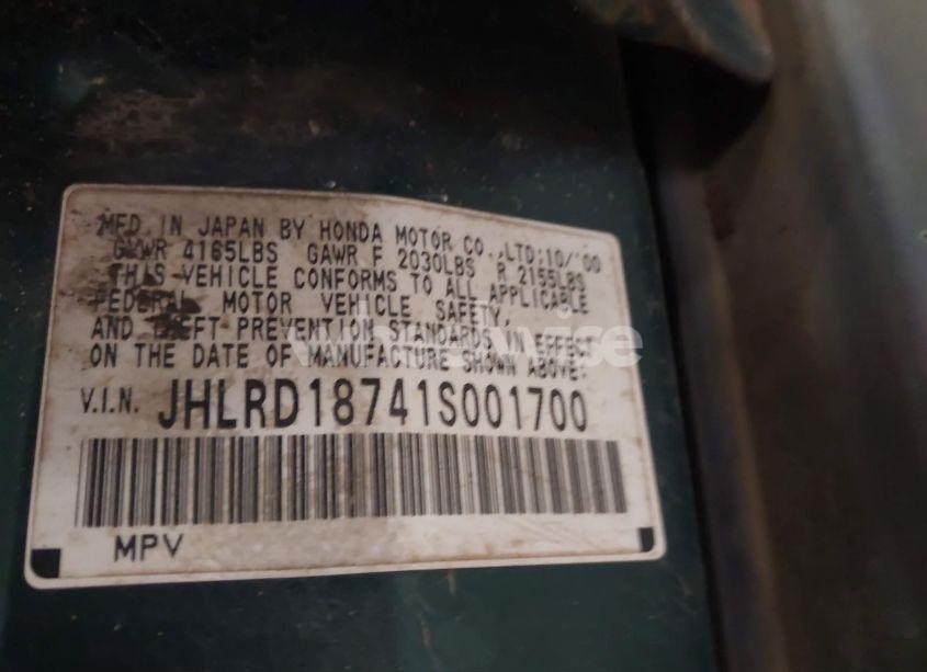 Photo 9 of 2001 Honda Cr-v SPECIAL EDITION (VIN JHLRD18741S001700)