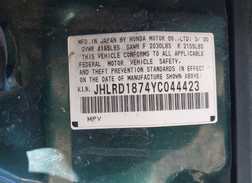 Photo 9 of 2000 Honda Cr-v SPECIAL EDITION (VIN JHLRD1874YC044423)