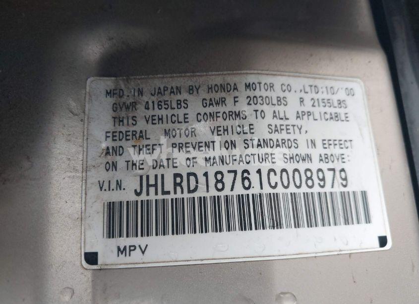 Photo 9 of 2001 Honda Cr-v SPECIAL EDITION (VIN JHLRD18761C008979)