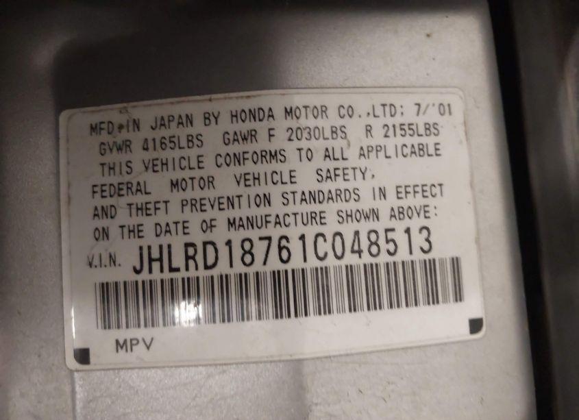 Photo 9 of 2001 Honda Cr-v SPECIAL EDITION (VIN JHLRD18761C048513)