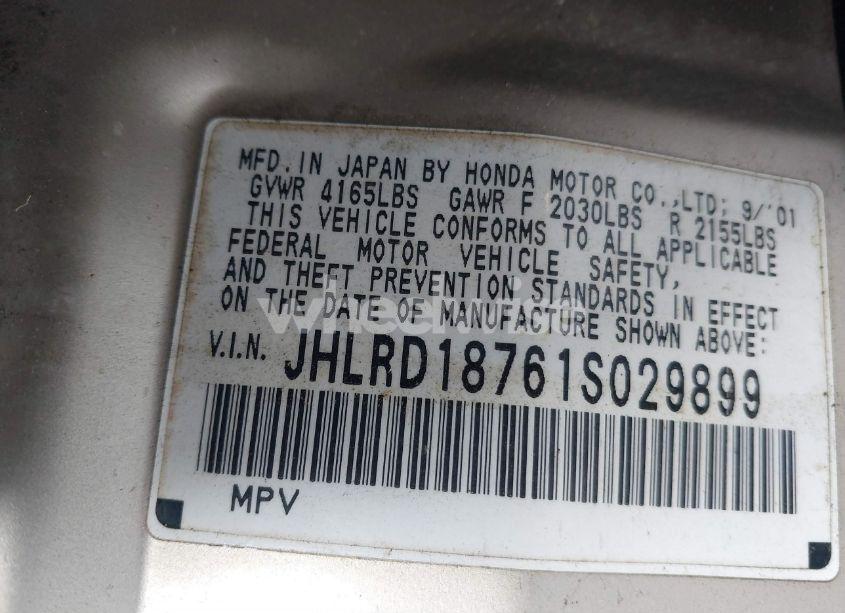 Photo 9 of 2001 Honda Cr-v SPECIAL EDITION (VIN JHLRD18761S029899)