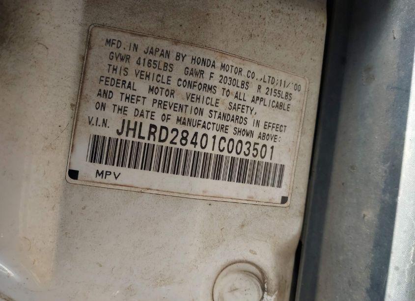 Photo 9 of 2001 Honda Cr-v LX (VIN JHLRD28401C003501)