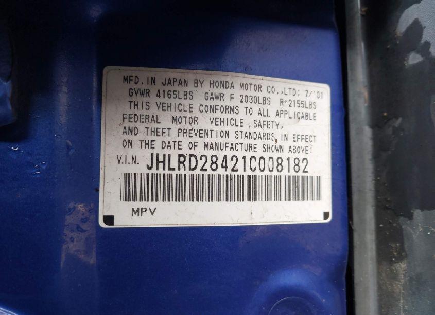 Photo 9 of 2001 Honda Cr-v LX (VIN JHLRD28421C008182)