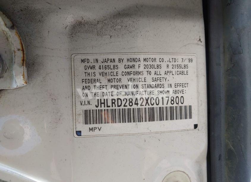 Photo 9 of 1999 Honda Cr-v LX (VIN JHLRD2842XC017800)