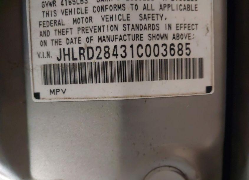 Photo 9 of 2001 Honda Cr-v LX (VIN JHLRD28431C003685)