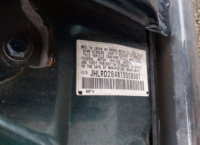 Photo 9 of 2001 Honda Cr-v LX (VIN JHLRD28461S008997)