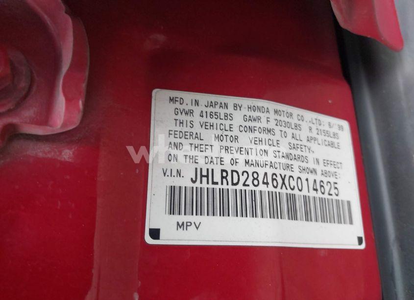 Photo 9 of 1999 Honda Cr-v LX (VIN JHLRD2846XC014625)