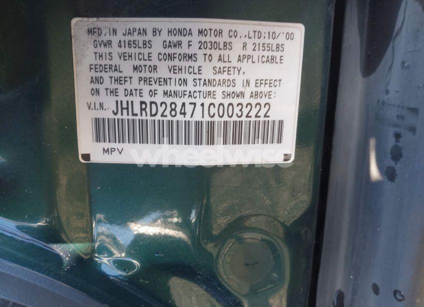 Photo 9 of 2001 Honda Cr-v LX (VIN JHLRD28471C003222)