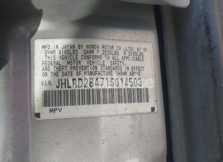 Photo 9 of 2001 Honda Cr-v LX (VIN JHLRD28471S014503)