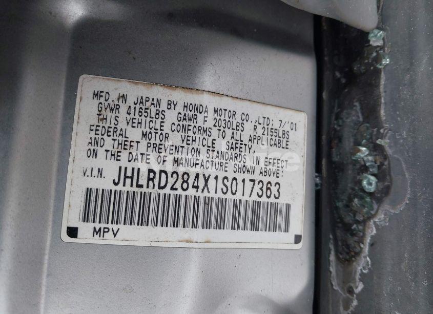 Photo 9 of 2001 Honda Cr-v LX (VIN JHLRD284X1S017363)