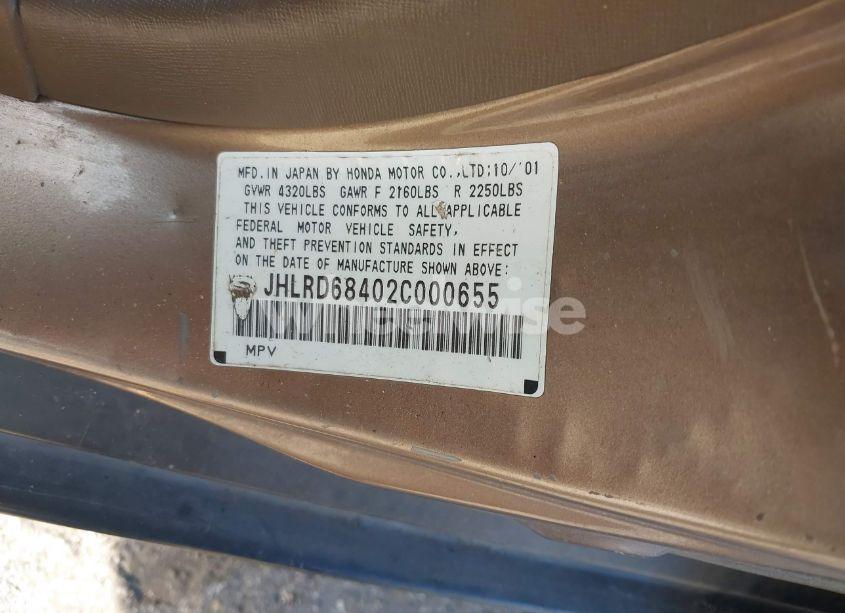 Photo 9 of 2002 Honda Cr-v LX (VIN JHLRD68402C000655)