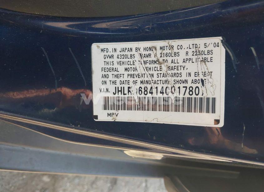 Photo 9 of 2004 Honda Cr-v LX (VIN JHLRD68414C017807)