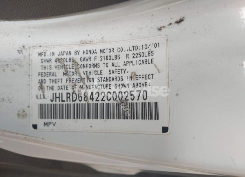 Photo 9 of 2002 Honda Cr-v LX (VIN JHLRD68422C002570)