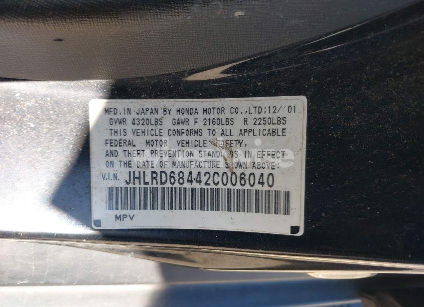Photo 9 of 2002 Honda Cr-v LX (VIN JHLRD68442C006040)