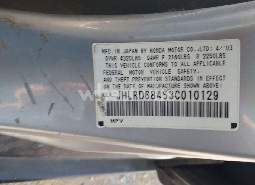 Photo 9 of 2003 Honda Cr-v LX (VIN JHLRD68453C010129)