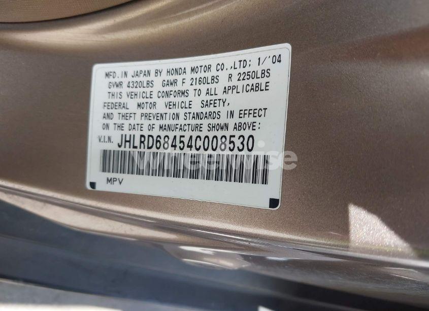 Photo 9 of 2004 Honda Cr-v LX (VIN JHLRD68454C008530)