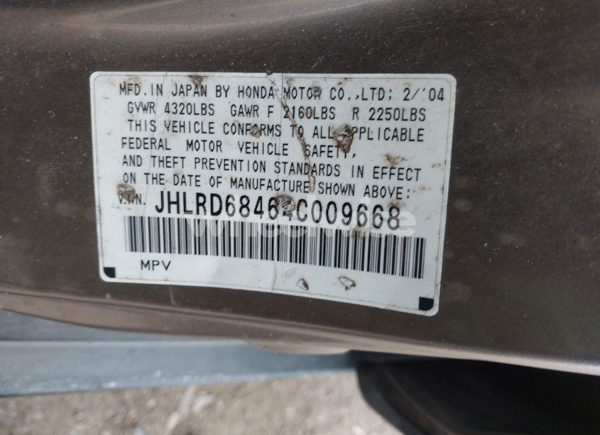 Photo 9 of 2004 Honda Cr-v LX (VIN JHLRD68464C009668)