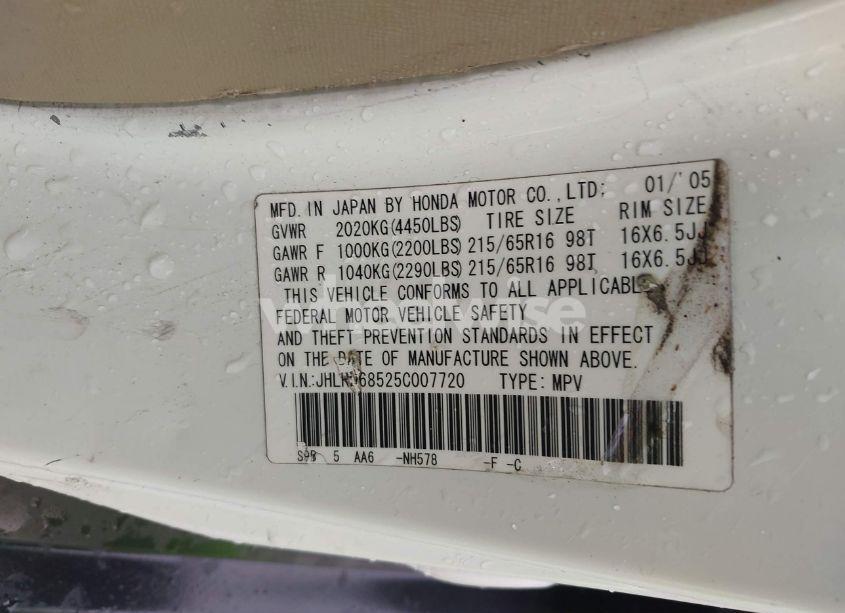 Photo 9 of 2005 Honda Cr-v LX (VIN JHLRD68525C007720)