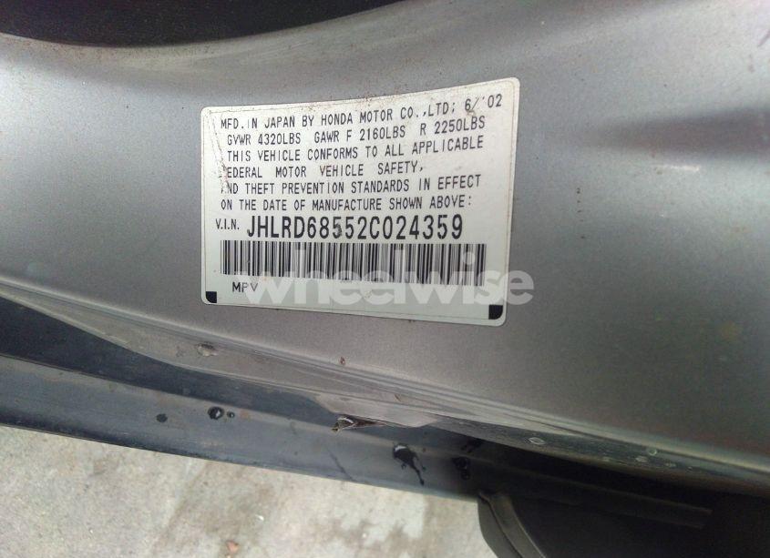 Photo 9 of 2002 Honda Cr-v LX (VIN JHLRD68552C024359)