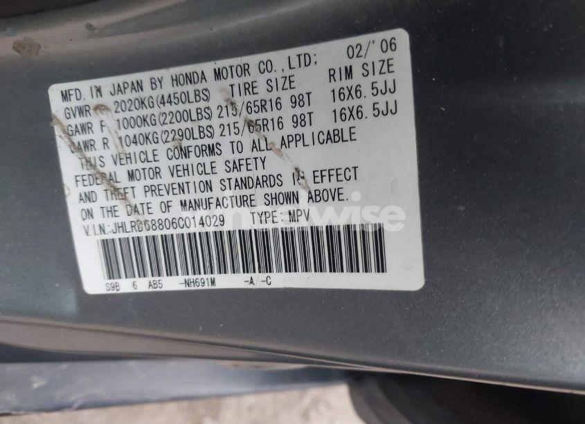 Photo 9 of 2006 Honda Cr-v EX (VIN JHLRD68806C014029)