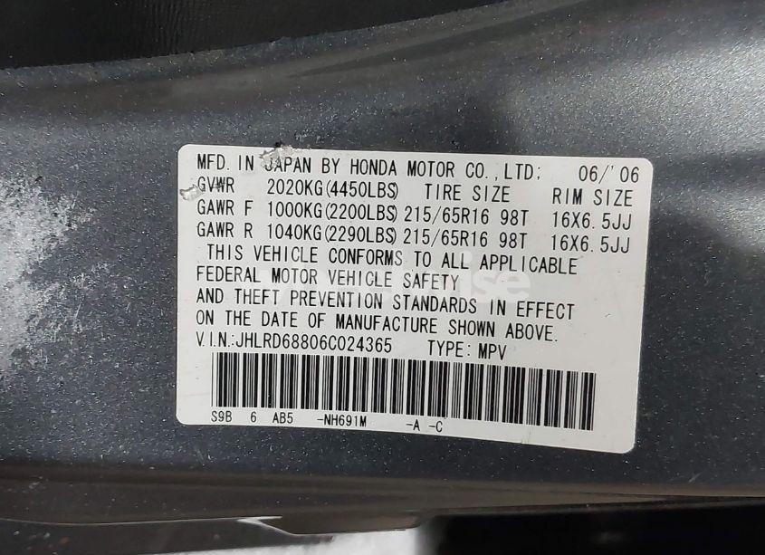 Photo 9 of 2006 Honda Cr-v EX (VIN JHLRD68806C024365)