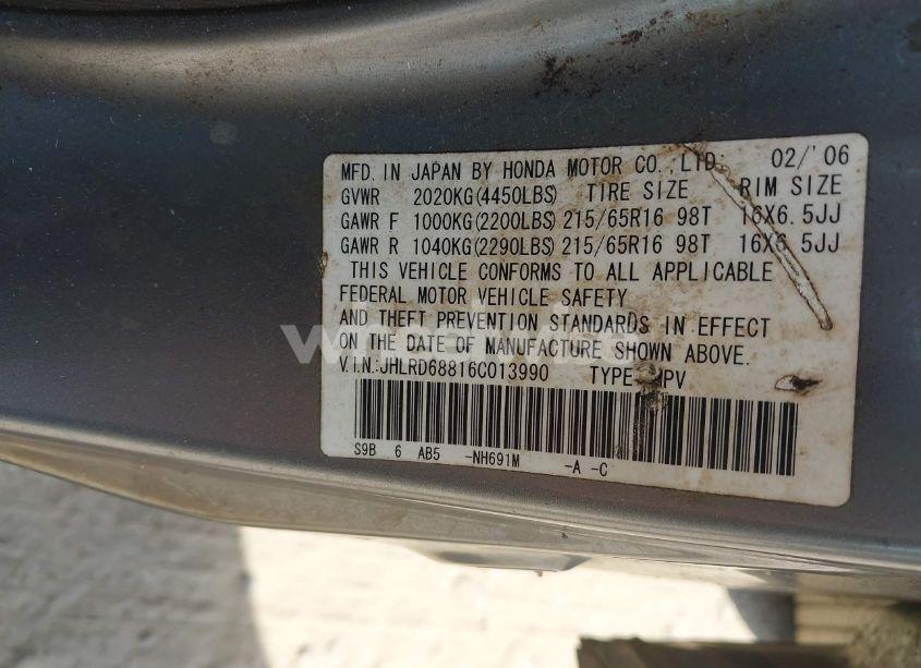 Photo 9 of 2006 Honda Cr-v EX (VIN JHLRD68816C013990)