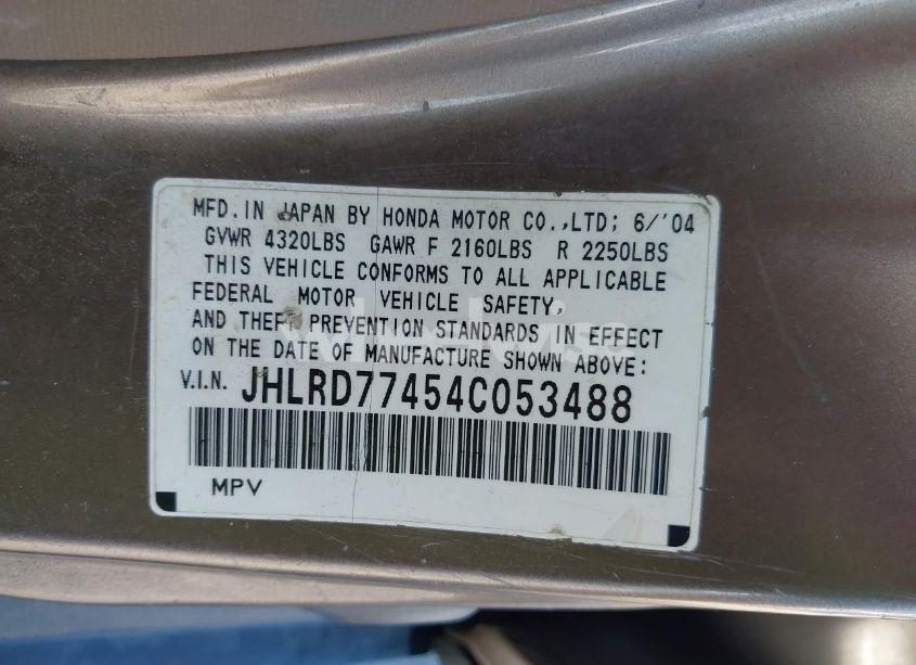 Photo 9 of 2004 Honda Cr-v LX (VIN JHLRD77454C053488)