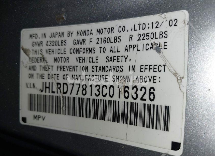 Photo 9 of 2003 Honda Cr-v EX (VIN JHLRD77813C016326)