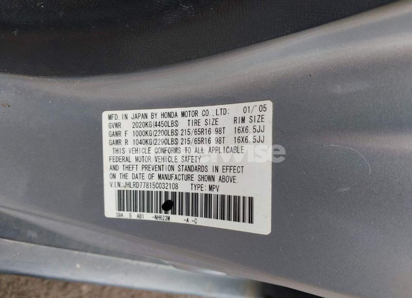 Photo 9 of 2005 Honda Cr-v EX (VIN JHLRD77815C032108)