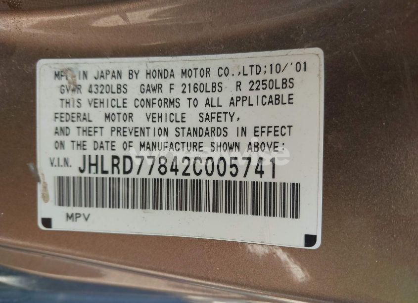 Photo 9 of 2002 Honda Cr-v EX (VIN JHLRD77842C005741)