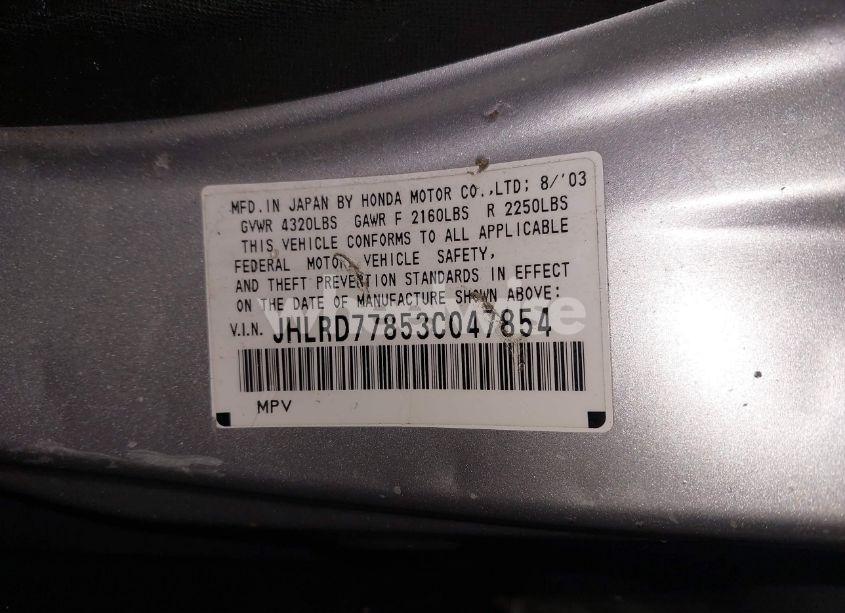 Photo 9 of 2003 Honda Cr-v EX (VIN JHLRD77853C047854)