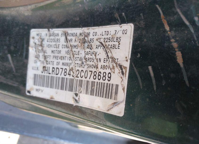 Photo 9 of 2002 Honda Cr-v LX (VIN JHLRD78432C078689)