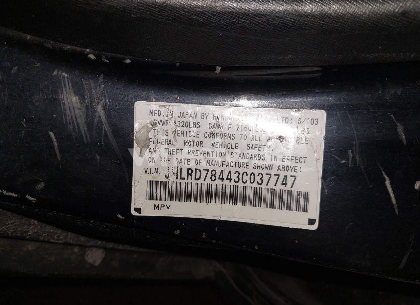 Photo 9 of 2003 Honda Cr-v LX (VIN JHLRD78443C037747)