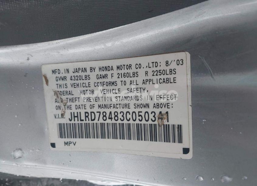 Photo 9 of 2003 Honda Cr-v LX (VIN JHLRD78483C050341)