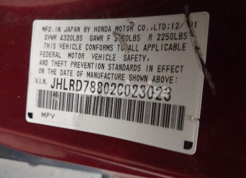 Photo 9 of 2002 Honda Cr-v EX (VIN JHLRD78802C023023)