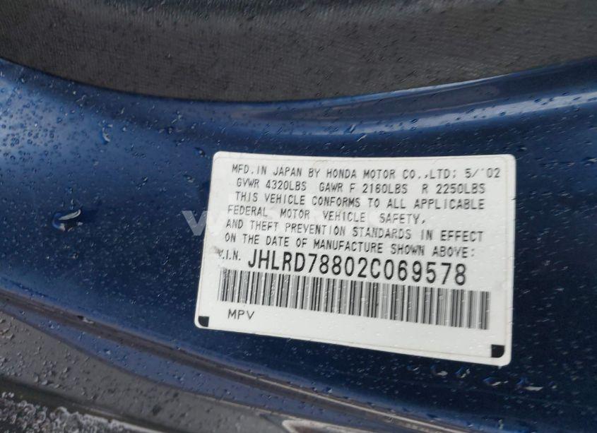 Photo 9 of 2002 Honda Cr-v EX (VIN JHLRD78802C069578)