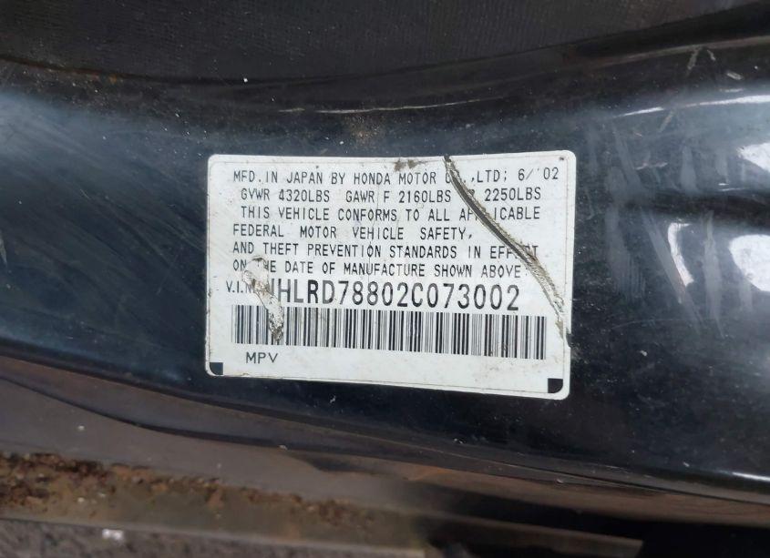 Photo 9 of 2002 Honda Cr-v EX (VIN JHLRD78802C073002)