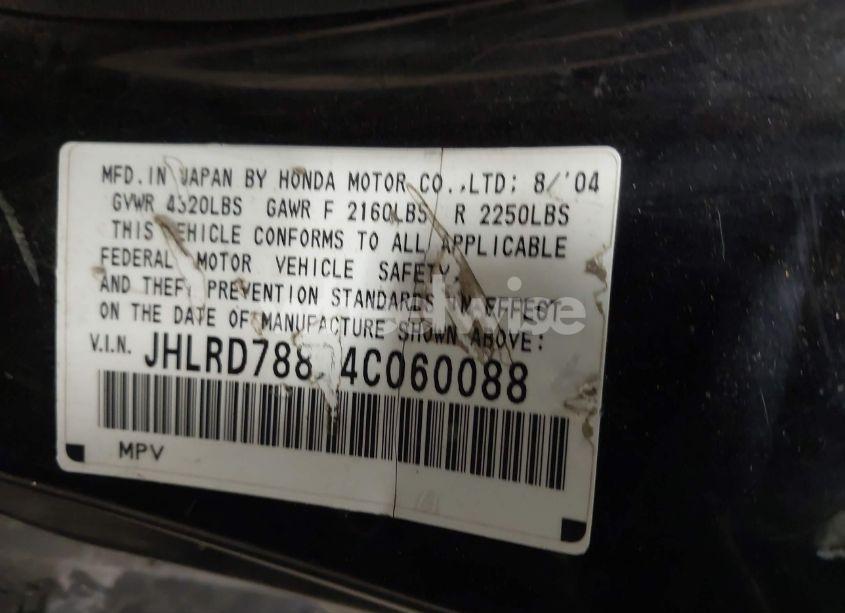 Photo 9 of 2004 Honda Cr-v EX (VIN JHLRD78804C060088)