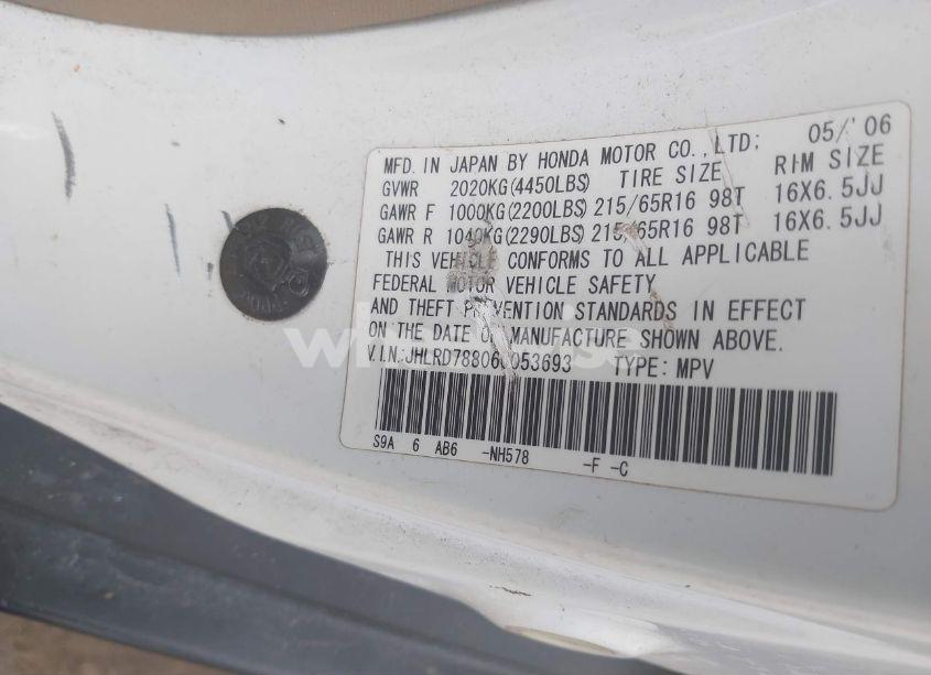 Photo 9 of 2006 Honda Cr-v EX (VIN JHLRD78806C053693)