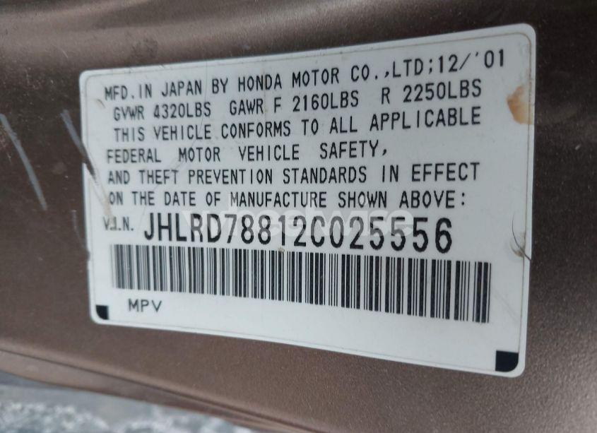 Photo 9 of 2002 Honda Cr-v EX (VIN JHLRD78812C025556)