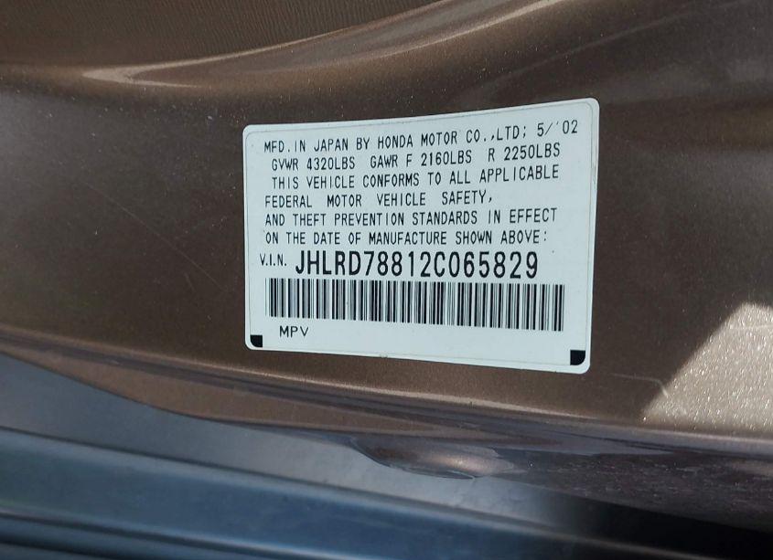 Photo 9 of 2002 Honda Cr-v EX (VIN JHLRD78812C065829)