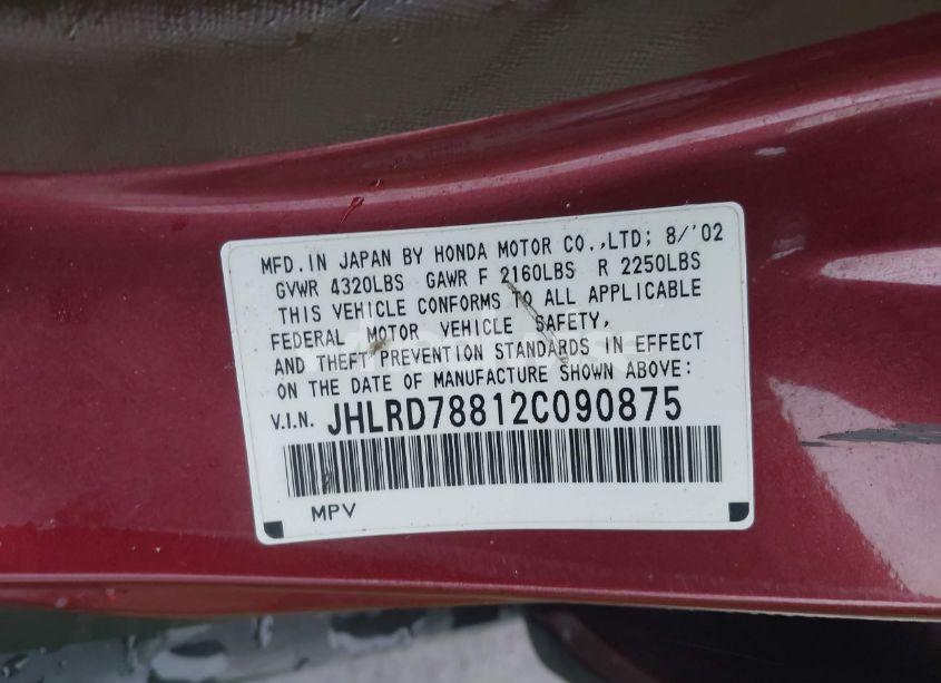 Photo 9 of 2002 Honda Cr-v EX (VIN JHLRD78812C090875)